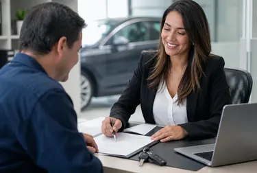 Despachante atende cliente sobre licenciamento de veículos.